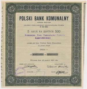 Polski Bank Komunalny, Em.5, 5x 100 zloty 1928
