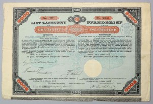 Lwów, Galicyjskie TKZ, List zastawny 2.000 kr 1895