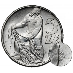 Rybak 5 złotych 1974 - na TRAWCE (z prawej) - rzadki