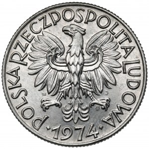 Rybak 5 złotych 1974 - na TRAWCE (z prawej) - rzadki