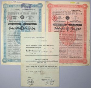 Galician Railway of Karl Ludwig, LONDON RECORD (bonds) for 100 and 300 zloty 1890 (2pc)