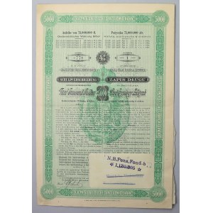Kolej Galicyjska Karola Ludwika, ZAPIS DŁUGU (obligacja) na 5.000 zł 1890