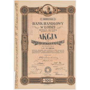 Bank Handlowy w Łodzi, Em.1-3, 100 zł 1928 - RZADKA