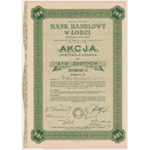 Bank Handlowy w Łodzi, Em.6, 100 zł 1935 - uprzywilejowana