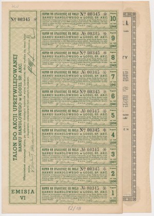 Commercial Bank of Lodz, Em.6, 100 zloty 1935 - privileged