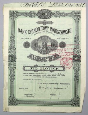 Warsaw Discount Bank, 100 zloty 1926
