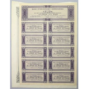 Bank Dyskontowy Warszawski, 5x 100 zł 1926