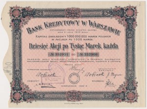Credit Bank of Warsaw, 10x 1,000 mkp 1922
