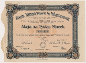 Credit Bank of Warsaw, 1,000 mkp 1922