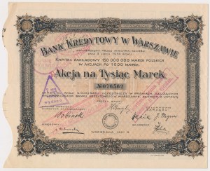 Bank Kredytowy w Warszawie, 1.000 mkp 1921