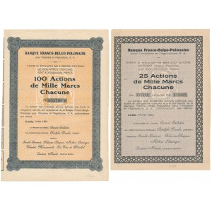 Bank Francusko-Belgijsko-Polski, Em.6-7, 25x i 100x 1.000 mk 1923 (2szt)
