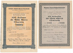 French-Belgian-Polish Bank, Em.6-7, 25x and 100x 1,000 mk 1923 (2pcs)