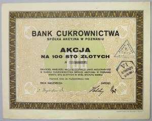 Bank of Sugar Industry in Poznań, 100 zloty 1928