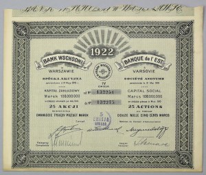 Bank Wschodni w Warszawie, Em.4, 25x 500 mkp 1922