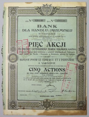 Banka pre obchod a priemysel, Em.8, 5x 540 mkp 1922