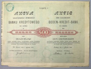 Galician Land Credit Bank in Lviv, 400 kr 1919
