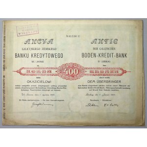 Galicyjski Ziemski Bank Kredytowy we Lwowie, 400 kr 1920