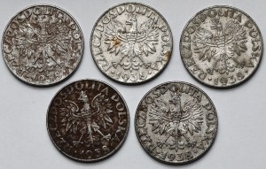 50 pennies 1938 - nickel-plated - set (5pcs)