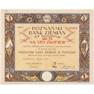 Poznański Bank Ziemian, 100 zł 1927