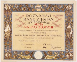 Banque des propriétaires fonciers de Poznan, 100 zlotys 1927
