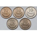 10 groszy 1949 CuNi - zestaw (5szt)