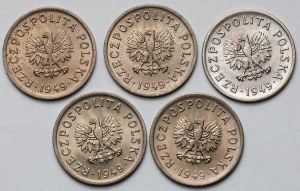 10 groszy 1949 CuNi - zestaw (5szt)