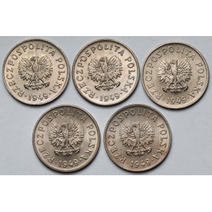 20 groszy 1949 CuNi - mennicze (5szt)