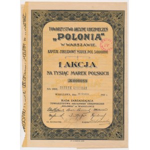Tow. Ubezpieczeń POLONIA, 1.000 mkp 1922
