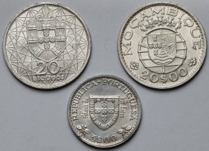 Portogallo, 5-20 escudos 1960-1966 - set (3 pezzi)