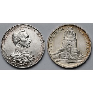 Niemcy, Prusy, 3 marki 1913 - zestaw (2szt)