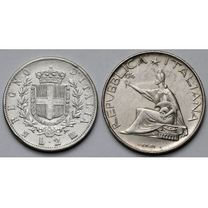 Włochy, 2-500 lir 1863-1961 - zestaw (2szt)