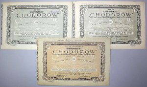 CHODORÓW..., 100 zloty e 5x 100 zloty 1925-28 (3 pz.)