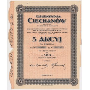 Cukrownia CIECHANÓW, 5x 100 zł 1931