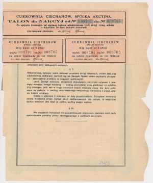Cukrownia CIECHANÓW, 5x 100 zł 1931