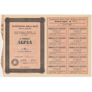 Cukrownia MAŁA WIEŚ, 15 zł 1927
