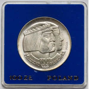 Próba SREBRO 100 złotych 1966 Mieszko i Dąbrówka - głowy