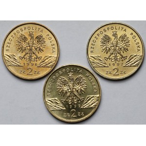 2 złote 1996-1999 - zestaw (3szt)