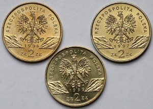 2 złote 1996-1999 - zestaw (3szt)