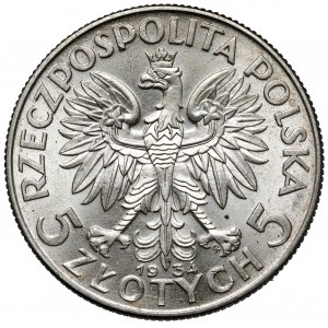 Kopf einer Frau 5 Gold 1934