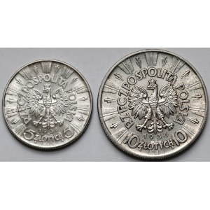 Piłsudski 5 i 10 złotych 1936 - zestaw (2szt)