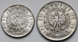 Piłsudski 5 und 10 Zloty 1936 - Satz (2 Stck.)