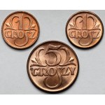 1-5 groszy 1938-1939 - zestaw (3szt)