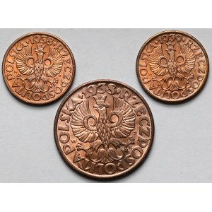 1-5 groszy 1938-1939 - mennicze (3szt)