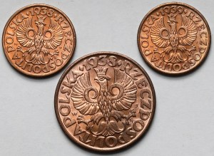 1-5 groszy 1938-1939 - zestaw (3szt)