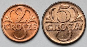 2-5 groszy 1937-1939 - zestaw (2szt)