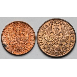2 i 5 groszy 1937, 1939 - mennicze (2szt)