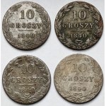 10 groszy 1840 MW - zestaw (4szt)