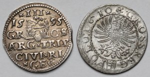 Sigismund III. Vasa, Krakau 1610 Penny und Riga 1595 Trojak - Satz (2 Stck.)
