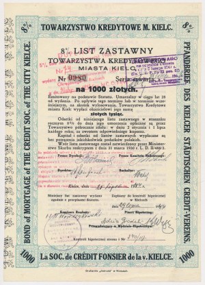 Kielce, TKM, Lettera di pegno 1.000 PLN 1944