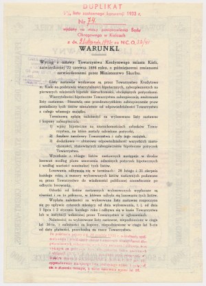 Kielce, TKM, Pledge letter PLN 1,000 1944